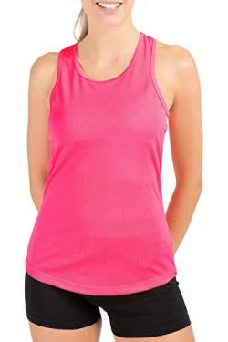 Mivaro Damen Sport Tank Top Basic Sport-Shirt für Fitness schnell trocknend, Größe:XL, Farbe:Pink von Mivaro