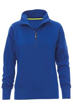 Mivaro Damen Troyer Pullover halber Reißverschluss ohne Kapuze mit Stehkragen, 1/4 Zip, Größe:XL, Farbe:Blau von Mivaro