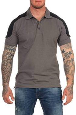 Mivaro Herren Arbeitspoloshirt mit Brusttasche, waschbar bis 60 °C, Poloshirt für die Arbeit, Größe:4XL, Farbe:Anthrazit von Mivaro