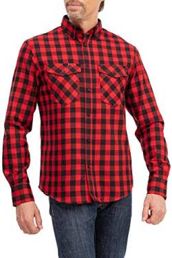 Mivaro Herren Flanellhemd Langarm Vintage, Holzfällerhemd, Canada-Hemd, Arbeitshemd kariert, Größe:3XL, Farbe:Rot von Mivaro