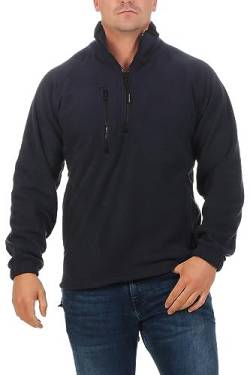 Mivaro Herren Fleecepullover mit Taschen und Reißverschluss, Größe:4XL, Farbe:Dunkelblau von Mivaro