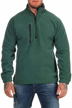 Mivaro Herren Fleecepullover mit Taschen und Reißverschluss, Größe:L, Farbe:Grün von Mivaro