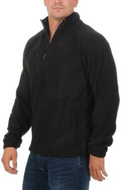 Mivaro Herren Fleecepullover mit Taschen und Reißverschluss, Größe:XL, Farbe:Schwarz von Mivaro