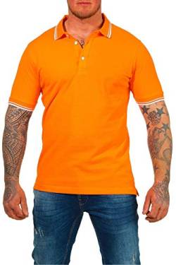 Mivaro Herren Poloshirt T-Shirt Hemd Kurzarm Freizeit Shirt Übergrößen, Größe:3XL, Farbe:Orange von Mivaro