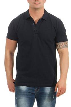 Mivaro Herren Poloshirt im Basic-Look, einfarbig, hohe Qualität, Größe:3XL, Farbe:Dunkelblau von Mivaro