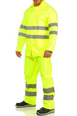 Mivaro Herren Regenanzug Warnschutz EN ISO 20471, hohe Sichtbarkeit, Größe:XL, Farbe:Neongelb von Mivaro