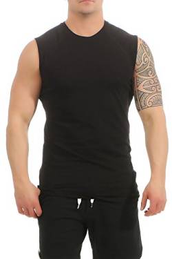 Mivaro Herren Shirt ohne Ärmel - Tank-Top - Muscle Shirt - Muskelshirt - Achselshirt - T-Shirt ohne Arm, Größe:M, Farbe:Schwarz von Mivaro