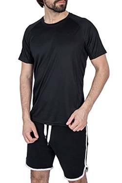 Mivaro Herren Sportshirt, Laufshirt Atmungsaktiv, Trainingsshirt für Männer, Größe:3XL, Farbe:Schwarz von Mivaro