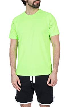 Mivaro Herren Sportshirt, Laufshirt Atmungsaktiv, Trainingsshirt für Männer, Größe:L, Farbe:Neongrün von Mivaro