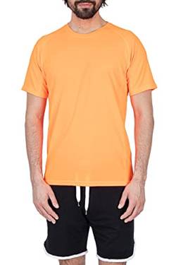 Mivaro Herren Sportshirt, Laufshirt Atmungsaktiv, Trainingsshirt für Männer, Größe:S, Farbe:Neonorange von Mivaro