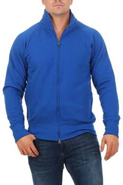 Mivaro Herren Sweatjacke ohne Kapuze mit Stehkragen Zip Hoodie, Größe:3XL, Farbe:Blau von Mivaro