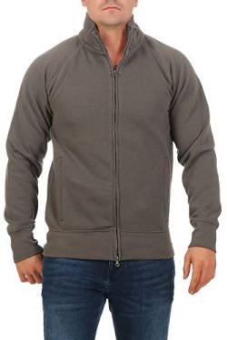 Mivaro Herren Sweatjacke ohne Kapuze mit Stehkragen Zip Hoodie, Größe:4XL, Farbe:Anthrazit von Mivaro