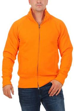 Mivaro Herren Sweatjacke ohne Kapuze mit Stehkragen Zip Hoodie, Größe:4XL, Farbe:Orange von Mivaro