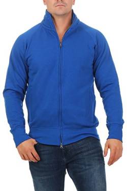 Mivaro Herren Sweatjacke ohne Kapuze mit Stehkragen Zip Hoodie, Größe:XL, Farbe:Blau von Mivaro