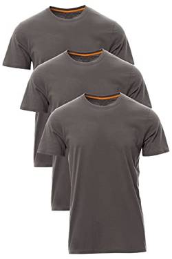 Mivaro Herren T-Shirt Set 3er Pack Basic Shirt Kurzarm atmungsaktiv, Größe:3XL, Farbe:3er Pack Anthrazit von Mivaro