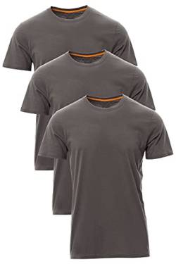 Mivaro Herren T-Shirt Set 3er Pack Basic Shirt Kurzarm atmungsaktiv, Größe:4XL, Farbe:3er Pack Anthrazit von Mivaro