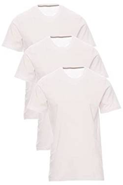 Mivaro Herren T-Shirt Set 3er Pack Basic Shirt Kurzarm atmungsaktiv, Größe:5XL, Farbe:3er Pack Weiß von Mivaro