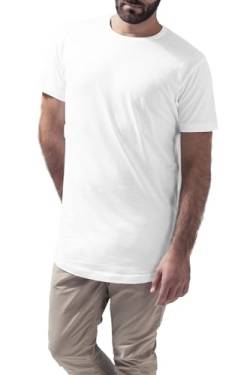 Mivaro Herren T-Shirt extra lang geschnitten, Longshirt für große und schlanke Männer, Größe:S, Farbe:Weiß von Mivaro