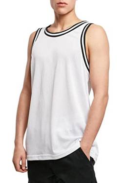 Mivaro Herren Tank Top Basketball Mesh, Achselshirt, Größe:M, Farbe:Weiß/Schwarz von Mivaro