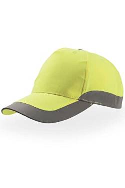 Mivaro Herren Warnschutz Cap Basecap Mütze mit Reflektionsstreifen Orange/Gelb, Größe:Einheitsgröße, Farbe:Gelb von Mivaro