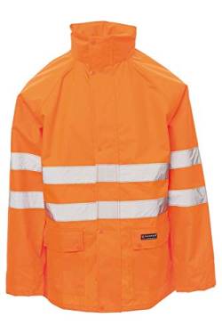 Mivaro Herren Warnschutz Regenjacke mit Kapuze Hurricane, Größe:3XL, Farbe:Neonorange von Mivaro