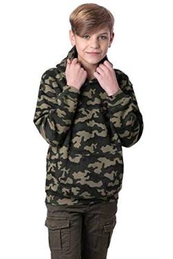 Mivaro Jungen Pullover Camouflage, Army Hoodie, mit Kapuze, Größe:110/116, Farbe:Camouflage von Mivaro