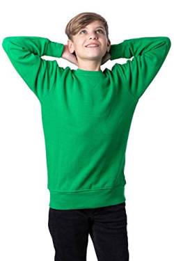 Mivaro Jungen Sweatshirt, Pullover ohne Kapuze für Kinder, Größe:110/116, Farbe:Grün von Mivaro