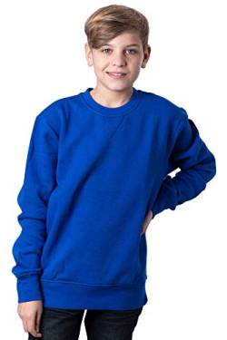 Mivaro Jungen Sweatshirt, Pullover ohne Kapuze für Kinder, Größe:122/128, Farbe:Blau von Mivaro