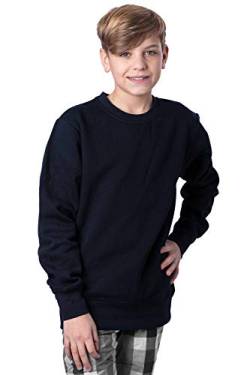 Mivaro Jungen Sweatshirt, Pullover ohne Kapuze für Kinder, Größe:134/140, Farbe:Dunkelblau von Mivaro