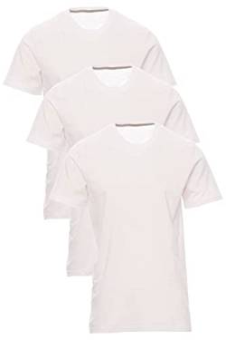 Mivaro Jungen T-Shirt Set 3er Pack Kinder Basic Shirt Kurzarm, Größe:122/128, Farbe:3er Pack Weiß von Mivaro