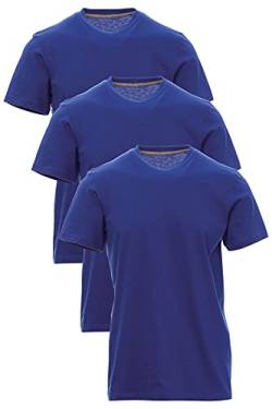 Mivaro Jungen T-Shirt Set 3er Pack Kinder Basic Shirt Kurzarm, Größe:134/140, Farbe:3er Pack Blau von Mivaro