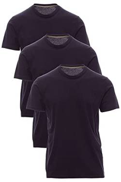 Mivaro Jungen T-Shirt Set 3er Pack Kinder Basic Shirt Kurzarm, Größe:146/152, Farbe:3er Pack Dunkelblau von Mivaro