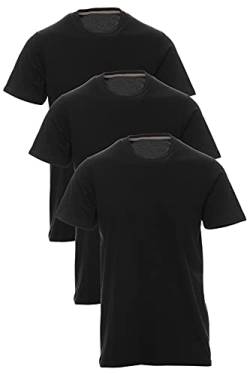 Mivaro Jungen T-Shirt Set 3er Pack Kinder Basic Shirt Kurzarm, Größe:146/152, Farbe:3er Pack Schwarz von Mivaro