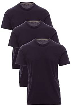 Mivaro Jungen T-Shirt Set 3er Pack Kinder Basic Shirt Kurzarm, Größe:158/164, Farbe:3er Pack Dunkelblau von Mivaro