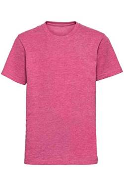 Mivaro Jungen T-Shirt mit Rundhals meliert einfarbig Bügelfrei, Größe:116, Farbe:Pink von Mivaro