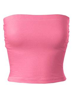 MixMatchy Damen Causal Trägerlos Basic Backless Tube Top Pack, Pink, X-Klein von MixMatchy