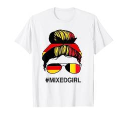 Belgische Deutschland-Flagge Belgien Deutsch Messy Bun T-Shirt von Mixed Girl Heritage Gifts