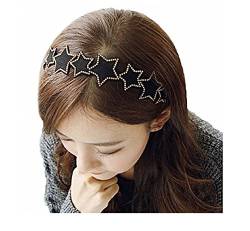 Miya® hochwerige süß Mädchen Haareif Haarband mit schöner Stern in schwarz, Haarschmuck Stirnband von Miya