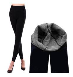 Miya® modisch Mode, einzigartige Thermo Leggings, super elastisch, extra weich, innen mit Wolle verdickt, Schönheit trotz Warmheit, Farbe schwarz (M-L) von Miya