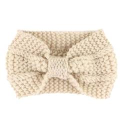 Miya Elegant Strick-Kopfband, warmes Strick Stirnband für Mädchen, Damen Haarband Geknotete Stirnband, Kopfband (Beige) von Miya