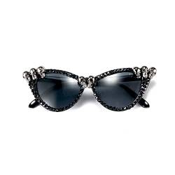 Miyabitors Sonnenbrille Herren Damen Universal Gothic Skull Sonnenbrille Halloween Weihnachten Katzenauge Kristall Punk Sonnenbrille, Einheitsgröße von Miyabitors