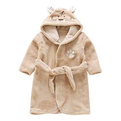 Miyanuby Baby Jungen Mädchen Bademantel Weicher Flanell Langarm Tier Hoodie Morgenmantel Nachtwäsche Homewear für Kinder Baby Jungen Mädchen Geschenk von Miyanuby