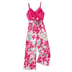 Miyanuby Kleinkind Mädchen Sling Jumpsuit Hohe Taille Floral Print Overall Strampler Hosen Ärmelloses Sommerkleidung für Mädchen von Miyanuby