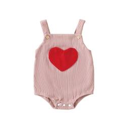 Miyanuby Neugeborene Baby Mädchen Strampler Body Kleinkind Ärmellos Corduroy Herz Muster Strap Bodysuit Jumpsuit von Miyanuby