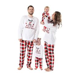 Miyanuby Weihnachtspyjama, Weihnachtsmann-Motiv, Baumwolle, Nachtwäsche, passendes Pyjama-Set für Damen, Herren, Baby, Mädchen, Jungen, Elch Red & White-Dad, 38 von Miyanuby
