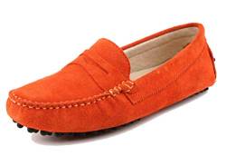 Miyoopark Damen Sommer Loafers Penny Mokassin mit Schnalle Pure Orange EU 39 von Miyoopark