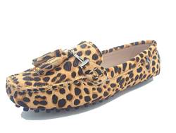 Miyoopark Damen Sommer Mokassins Loafer Schuhe mit Nappa Leopardenmuster Orange EU 37 von Miyoopark