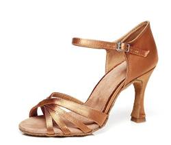 Miyoopark L351 Damen Tanzschuhe mit Riemen, 6,3 cm / 7,6 cm / 8,9 cm, bronze, 39 EU von Miyoopark