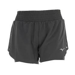 Mizuno Damen 2-in-1 4,5 Lässige Shorts, Schwarz, L von Mizuno