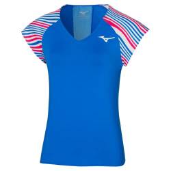 Mizuno Damen Bedrucktes T Tennis Shirt, Peace Blue, L von Mizuno